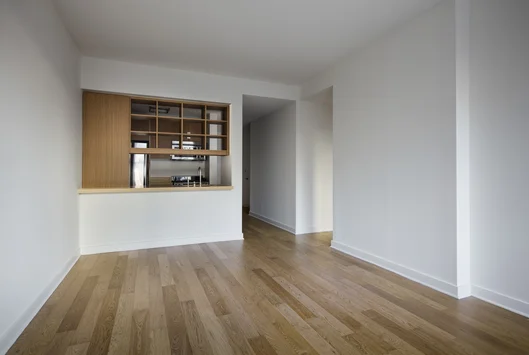 Open living and dining areas.