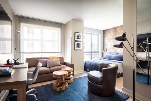 Interiors by renowned designer Clodaugh incorpate organic shapes and nature-inspired colors.