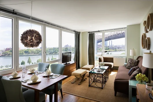 Open living rooms with ample natural lighting