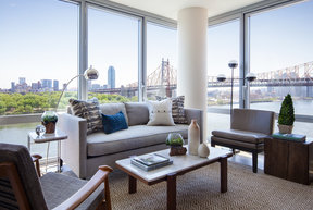 Bathe your custom designed apartment in natural light with floor-to-ceiling windows. Enjoy sweeping views of the Hudson River, Roosevelt Island parks and the Queensboro Bridge.