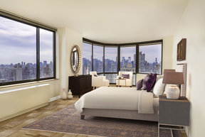 Grand layouts with floor-to-ceiling windows feature stunning city views.