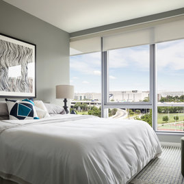 One Hill South offers gracious, light-filled bedrooms. 