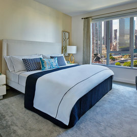 Expansive windows open to sweeping views of Downtown LA and beyond.