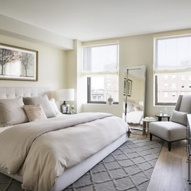 Light filled bedrooms with spacious closets in each, customized to be the smartest, best-dressed closets in Boston.