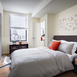 Light filled bedrooms with spacious closets in each, customized to be the smartest, best-dressed closets in Boston.