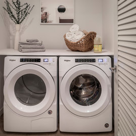 In-house washer and dryer units.