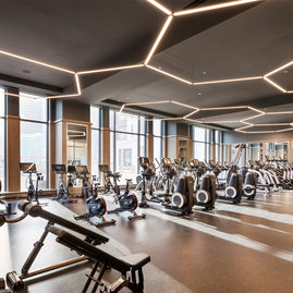 Over 7,000 sq. ft. of fitness and wellness facilities including a fitness club programmed by Jay Wright of The Wright Fit.