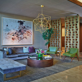Stunning lobby designed by celebrated Marmol Radziner + Associates.