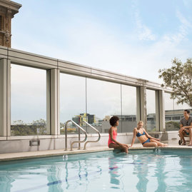 Enjoy the heated rooftop swimming pool.