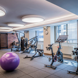 Designed to seamlessly integrate fitness, relaxation and wellness into your daily life, our on-premises state-of-the-art health and fitness center includes cardio and strength equipment.