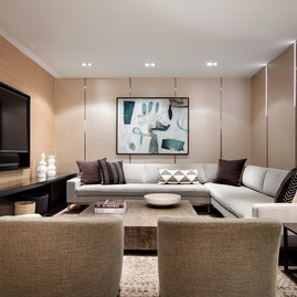 The private resident's lounge is designed by architect Robert A.M. Stern.