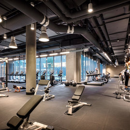 The state-of-the-art private fitness center by Equinox® features curated equipment and private yoga and personal training studios.