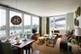 Open living rooms with ample natural lighting