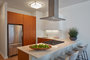 Gourmet kitchens with Snaidero duotone cabinetry and quartz countertops