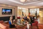Located on the 20th floor with breathtaking Central Park views, the entertainment lounge features a 20-by-60 foot sitting area, billiards, a walnut paneled bar, and Venato Travertine hearth.
