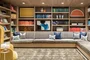 Library with curated book collection.