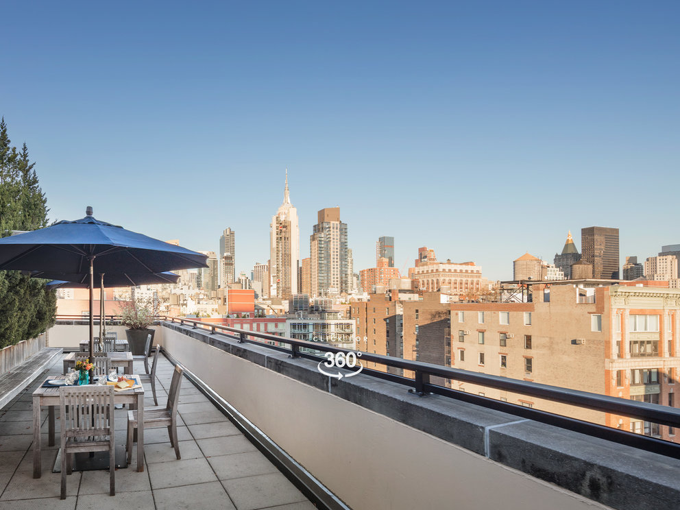 Enjoy unobstructed views of the Empire State Building from the rooftop terrace.
