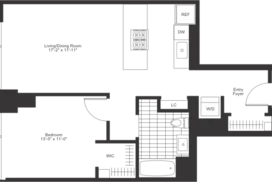 1 bedroom floor plan