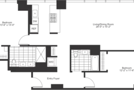 2 bedroom corner unit floor plan