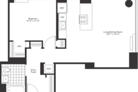 1 bedroom floor plan