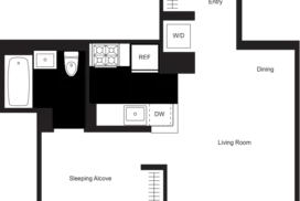 1 bedroom floor plan