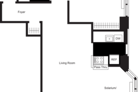 1.5 bedroom unit floor plan