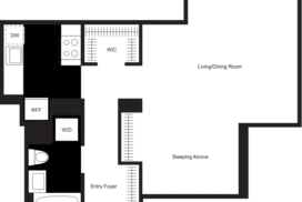 alcove studio floor plan