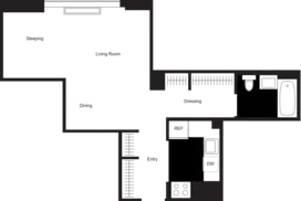 alcove studio floor plan