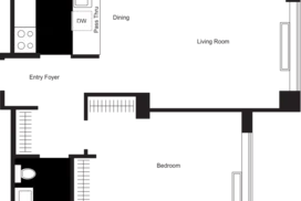 1 bedroom floor plan