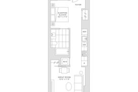 Fifteen Fifty San Francisco Jnr 1 Bedroom Floor Plan