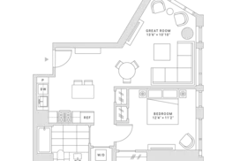 Fifteen Fifty San Francisco 1 Bedroom Floor Plan