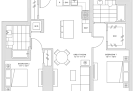 Fifteen Fifty San Francisco 2 Bedroom Floor Plan