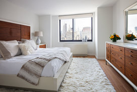 Spacious bedrooms feature customizable closets