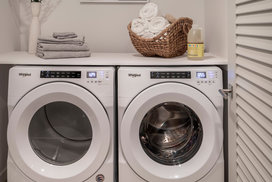 In-house washer and dryer units.