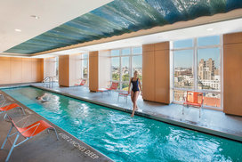 1214 Fifth Avenue's heated, 60-foot indoor pool is the true lap of luxury: pristine and staffed with a professional lifeguard during business hours.