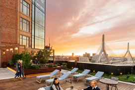 Relax with beautiful views of Boston on the rooftop deck