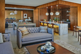 Residents can enjoy socializing in the penthouse lounge.