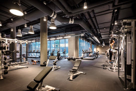 The state-of-the-art private fitness center by Equinox® features curated equipment and private yoga and personal training studios.