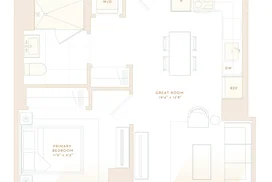 The Set 1 Bedroom Floorplan