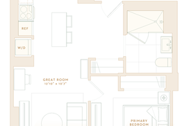 The Set 1 Bedroom Floorplan