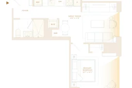 The Set 1 Bedroom Floorplan
