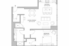 The Row One Bedroom Floorplans