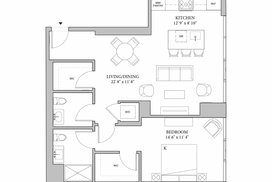 The Row One Bedroom Floorplans