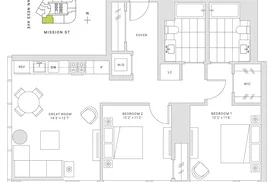 Fifteen Fifty San Francisco 2 Bedroom Floor Plan