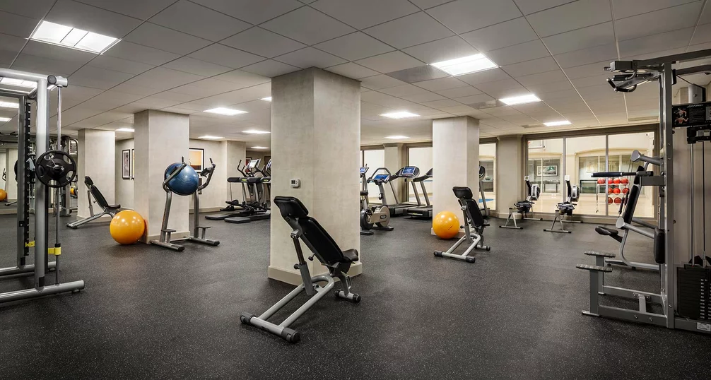 Getting to the gym is easy when you have a state-of-the-art fitness center in your own building.