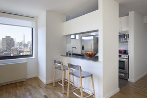 The gourmet kitchens at One Union Square South features Euro-style cabinetry and granite countertops.