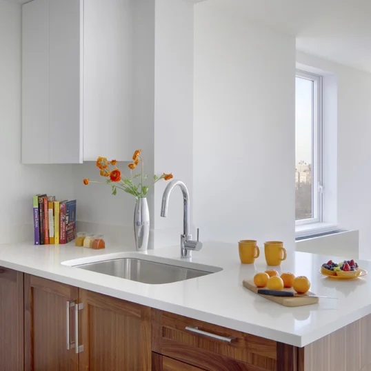 Gourmet kitchens feature stainless steel appliances. 