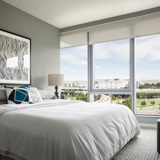 Floor to ceiling windows with sweeping views