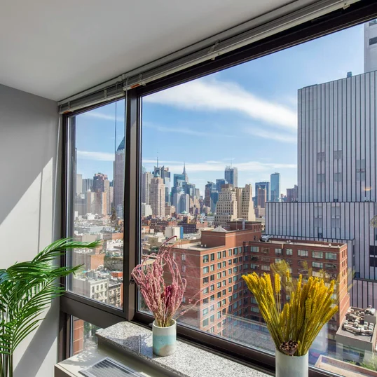 Wake up to beautiful views of the city.