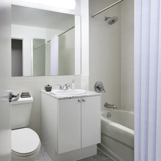 Bathrooms feature luxury finishes.